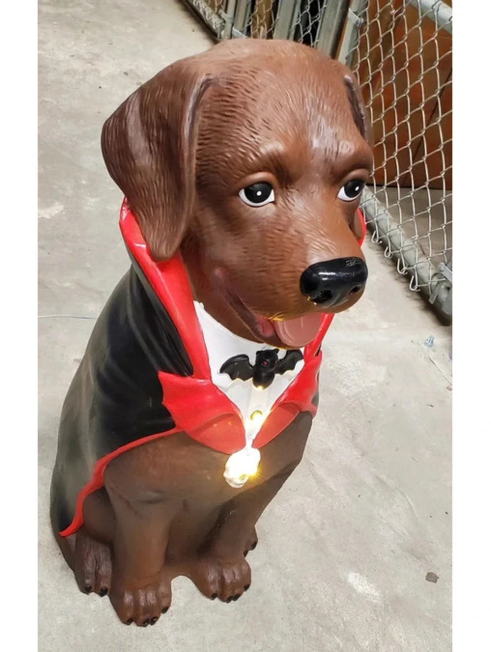 Home Accents Holiday 2.5ft Chocolate Lab Vampire Dog Blow Mold LED Greeter